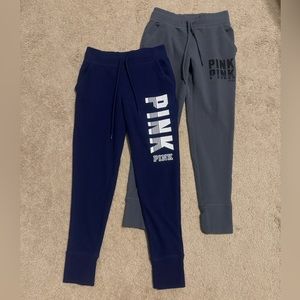 2 PAIRS of Victoria’s Secret PINK Drawstring Joggers NWOT Women’s Size XS